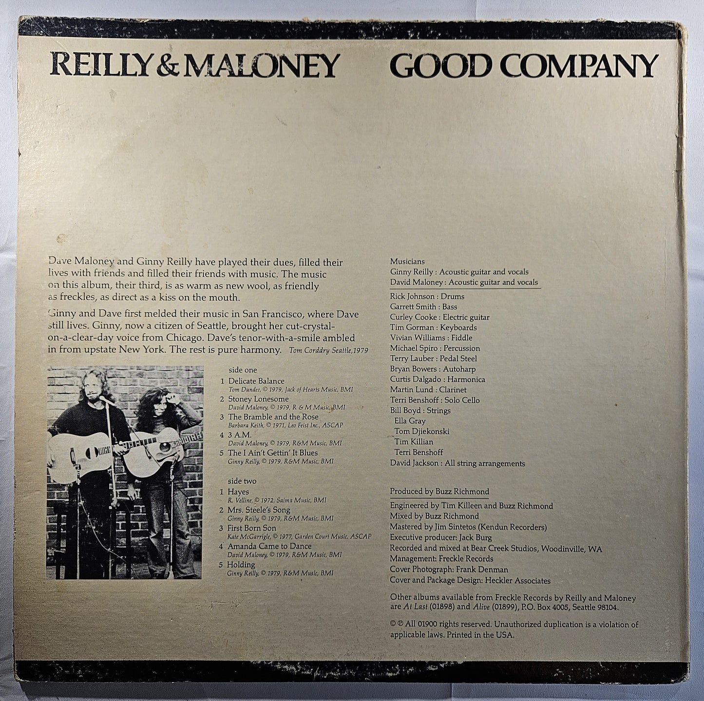 Reilly & Maloney - Good Company [1979 Used Vinyl Record LP]