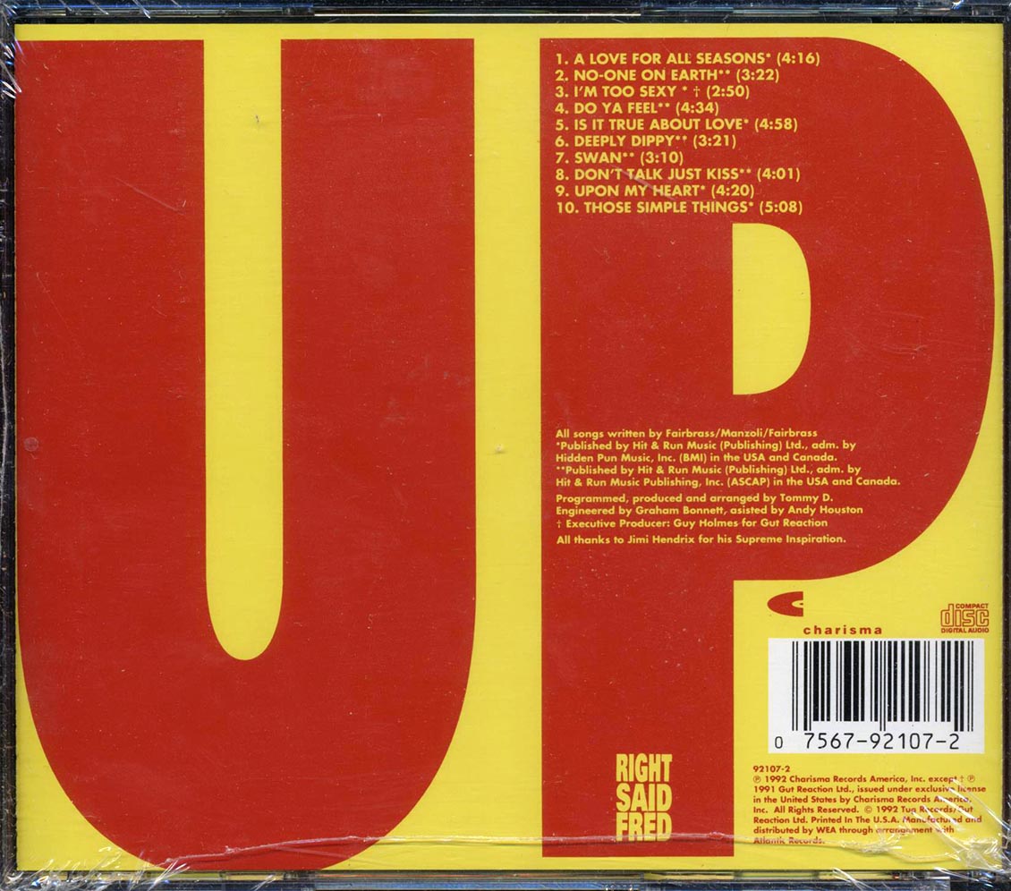 Right Said Fred - Up [1992 New CD]