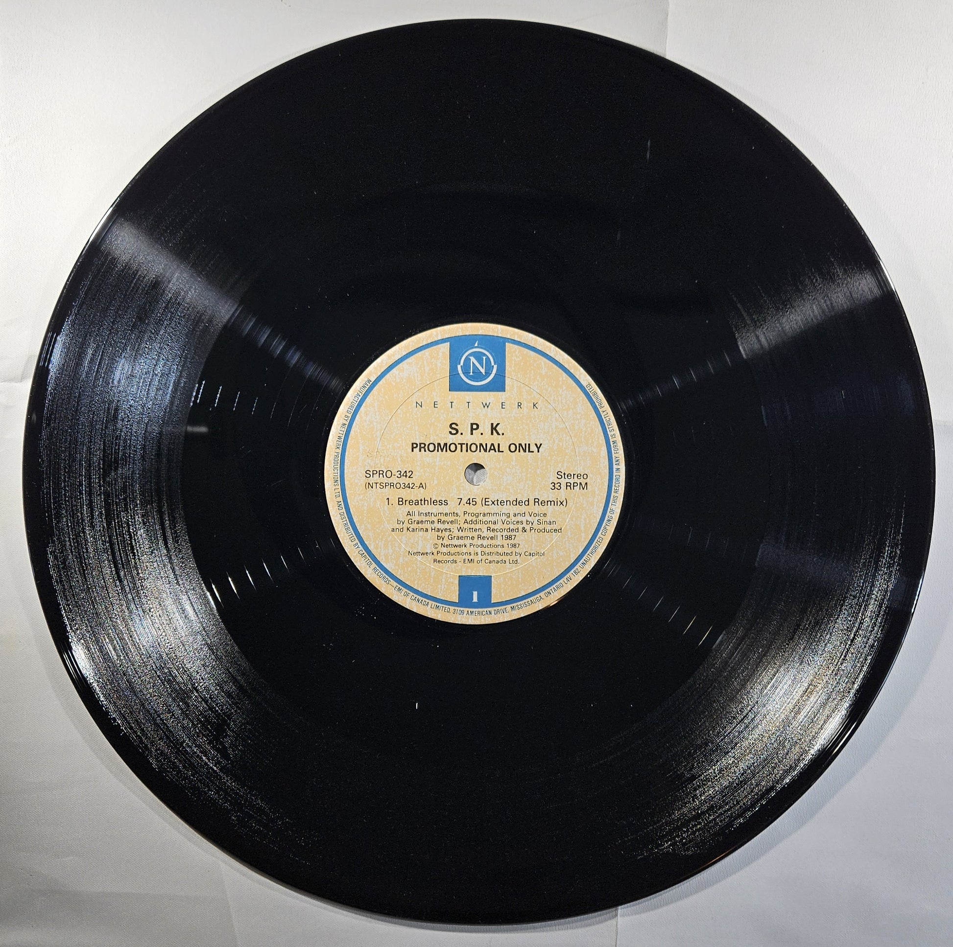 S.P.K. - Breathless [1988 Promo] [Used Vinyl Record 12" Single]