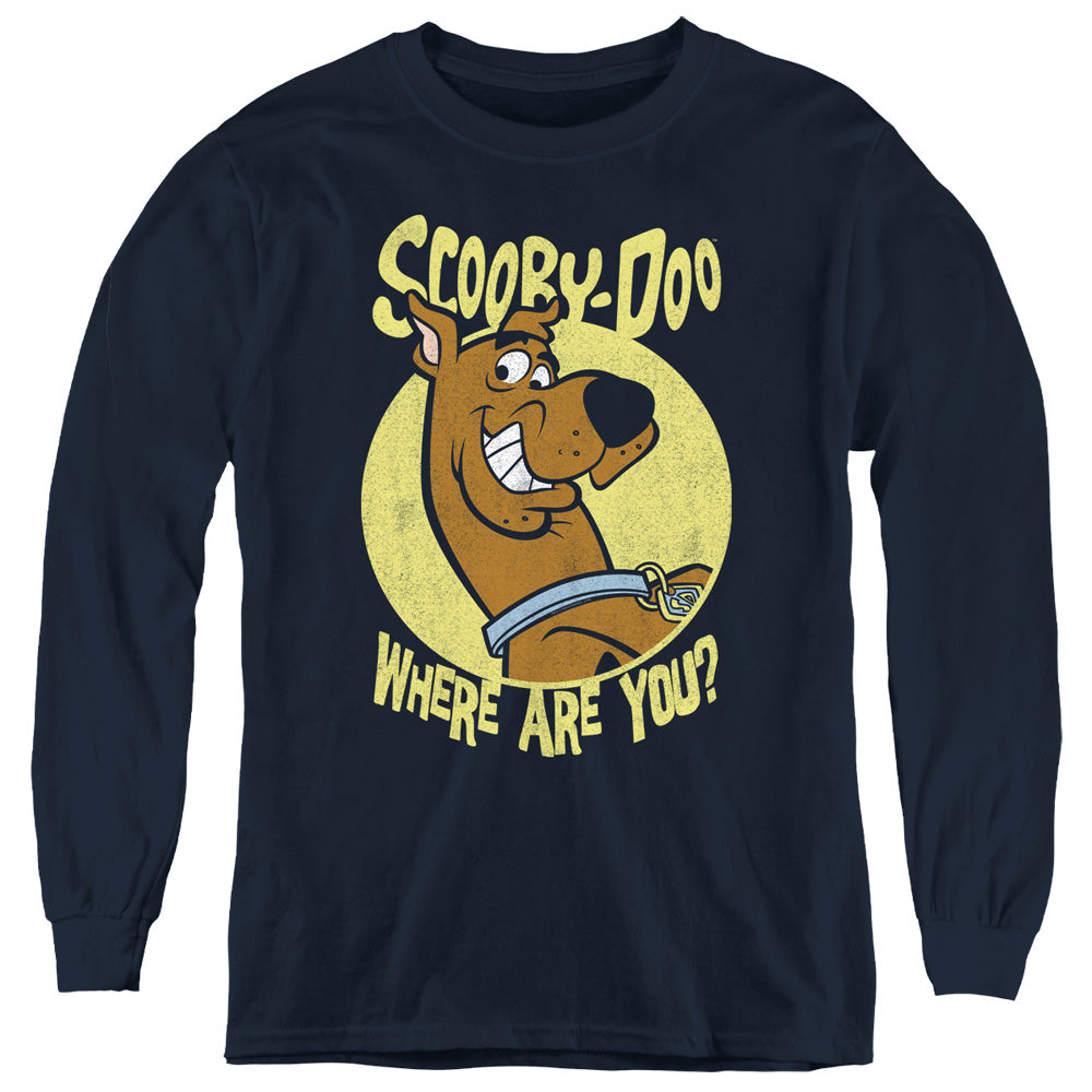 Scooby Doo Where Are You Long Sleeve Kids Youth T Shirt Navy Blue Officially Licensed