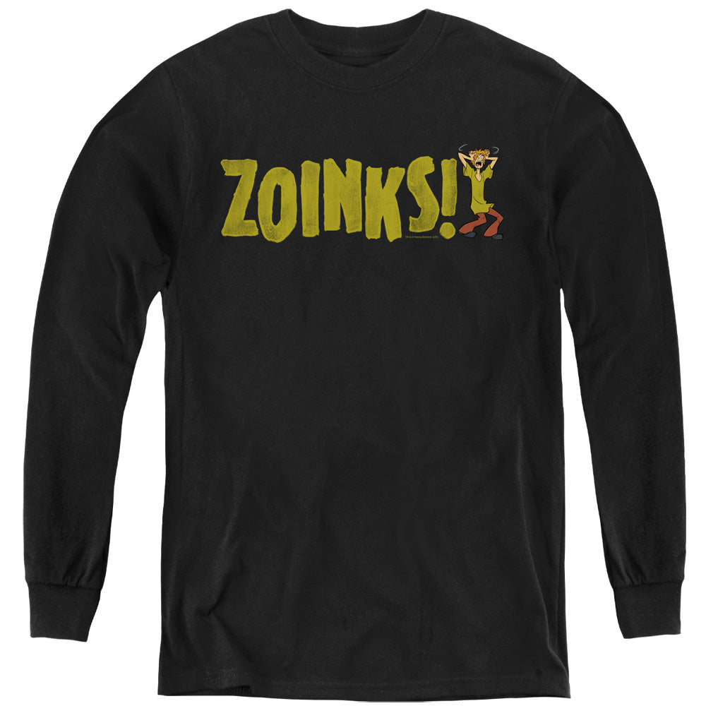 Scooby Doo Zoinks Long Sleeve Kids Youth T Shirt Black Officially Licensed