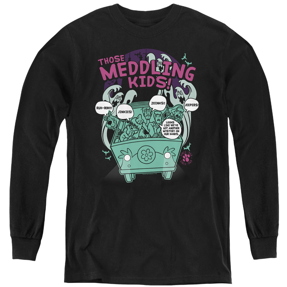 Scooby Doo Meddling Since 1969 Long Sleeve Kids Youth T Shirt Black Officially Licensed