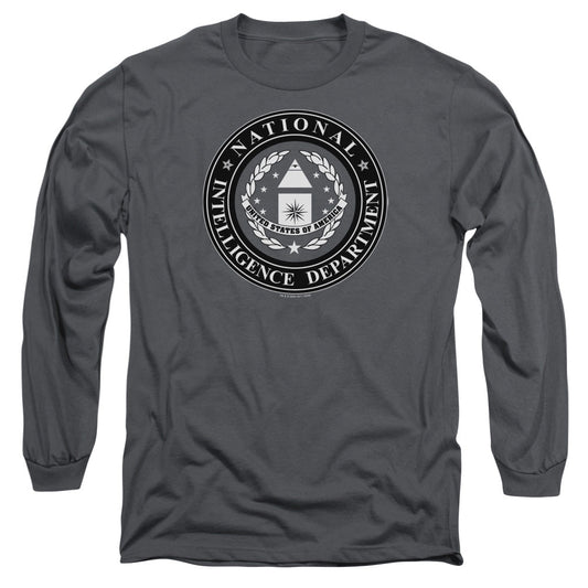Sg1 Nid Logo Mens Long Sleeve Shirt Charcoal Officially Licensed