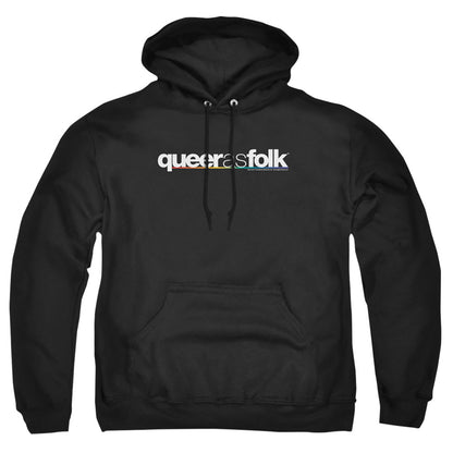 Queer As Folk Logo Mens Hoodie Black Officially Licensed