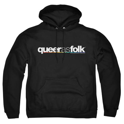 Queer As Folk Logo Mens Hoodie Black Officially Licensed