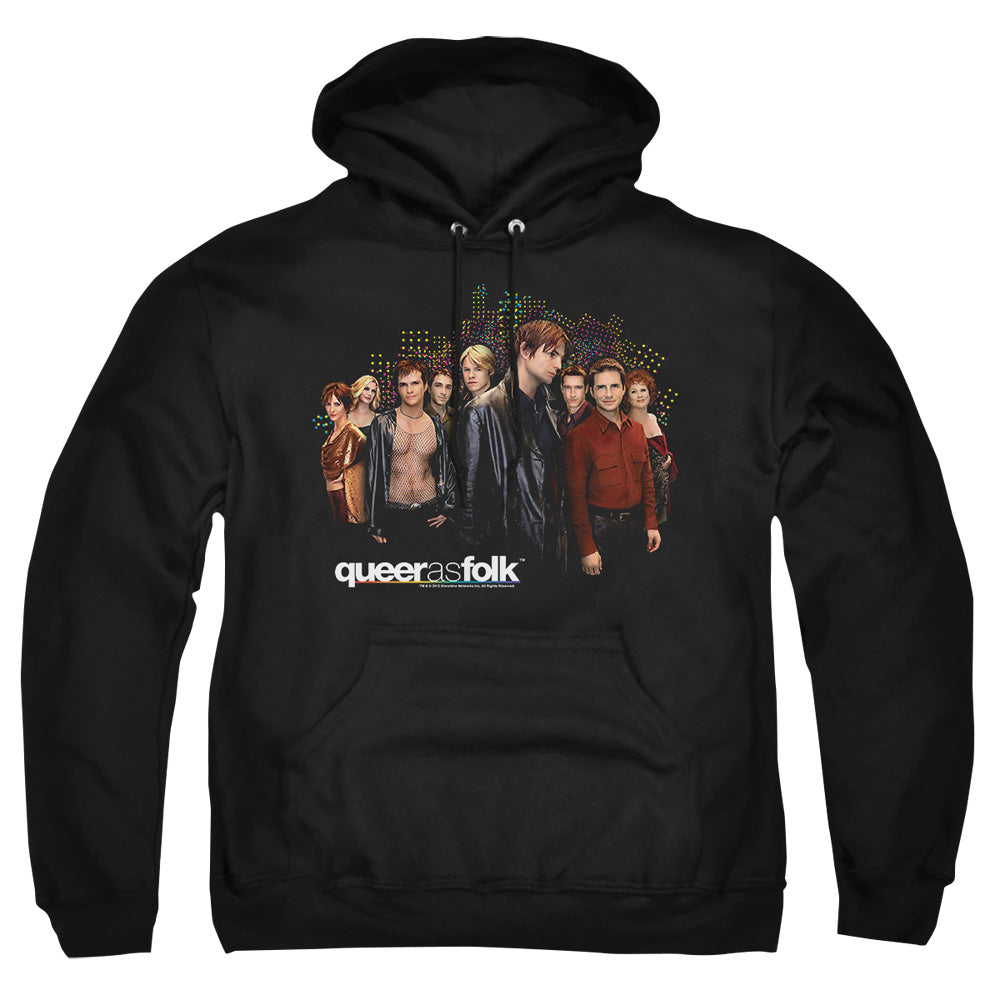 Queer As Folk Title Mens Hoodie Black Officially Licensed