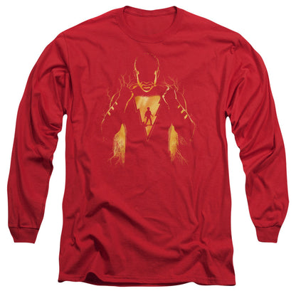 Shazam Movie Whats Inside Mens Long Sleeve Shirt Red Officially Licensed Officially Licensed