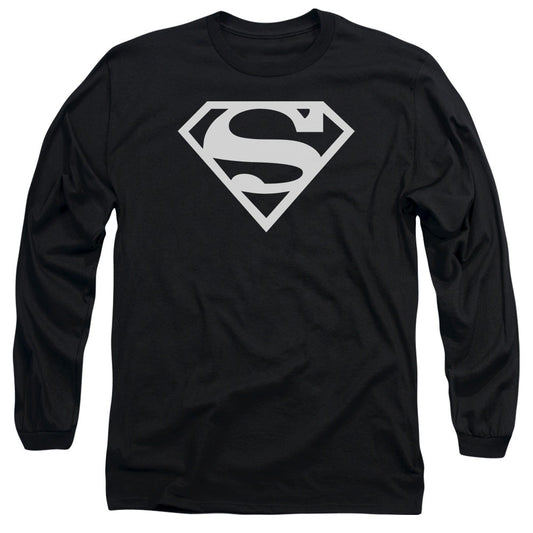Superman Logo Mens Long Sleeve Shirt Black Officially Licensed