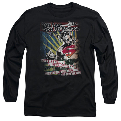 Superman Last Hope Mens Long Sleeve Shirt Black Officially Licensed