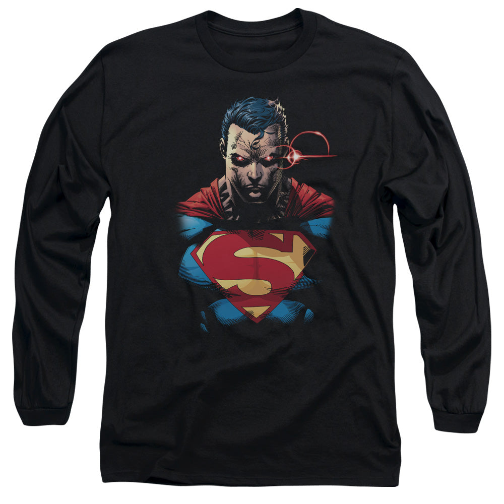 Superman Displeased Mens Long Sleeve Shirt Black Officially Licensed