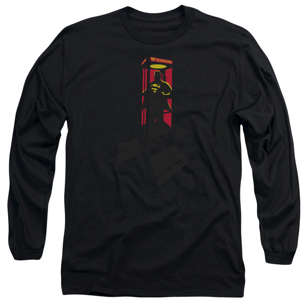 Superman Super Booth Mens Long Sleeve Shirt Black Officially Licensed