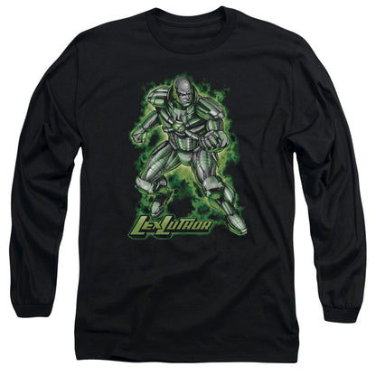 Superman Kryptonite Powered Mens Long Sleeve Shirt Black Officially Licensed