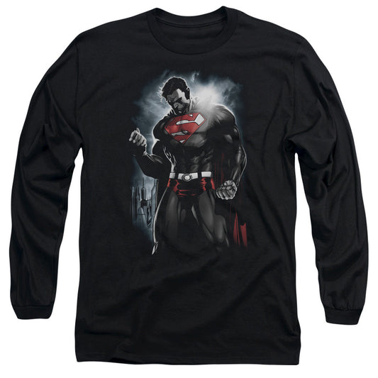 Superman Light Of The Sun Mens Long Sleeve Shirt Black Officially Licensed