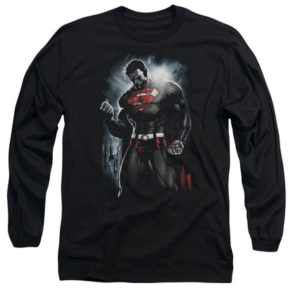 Superman Light Of The Sun Mens Long Sleeve Shirt Black Officially Licensed