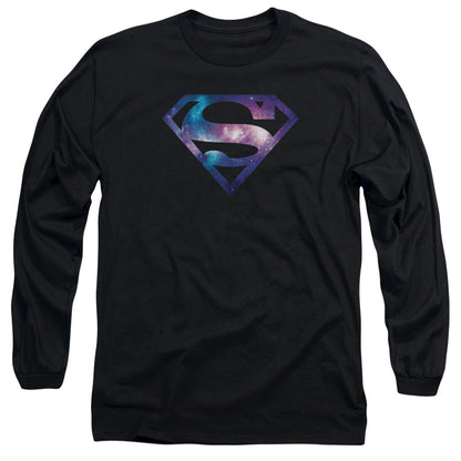 Superman Galaxy Shield Mens Long Sleeve Shirt Black Officially Licensed