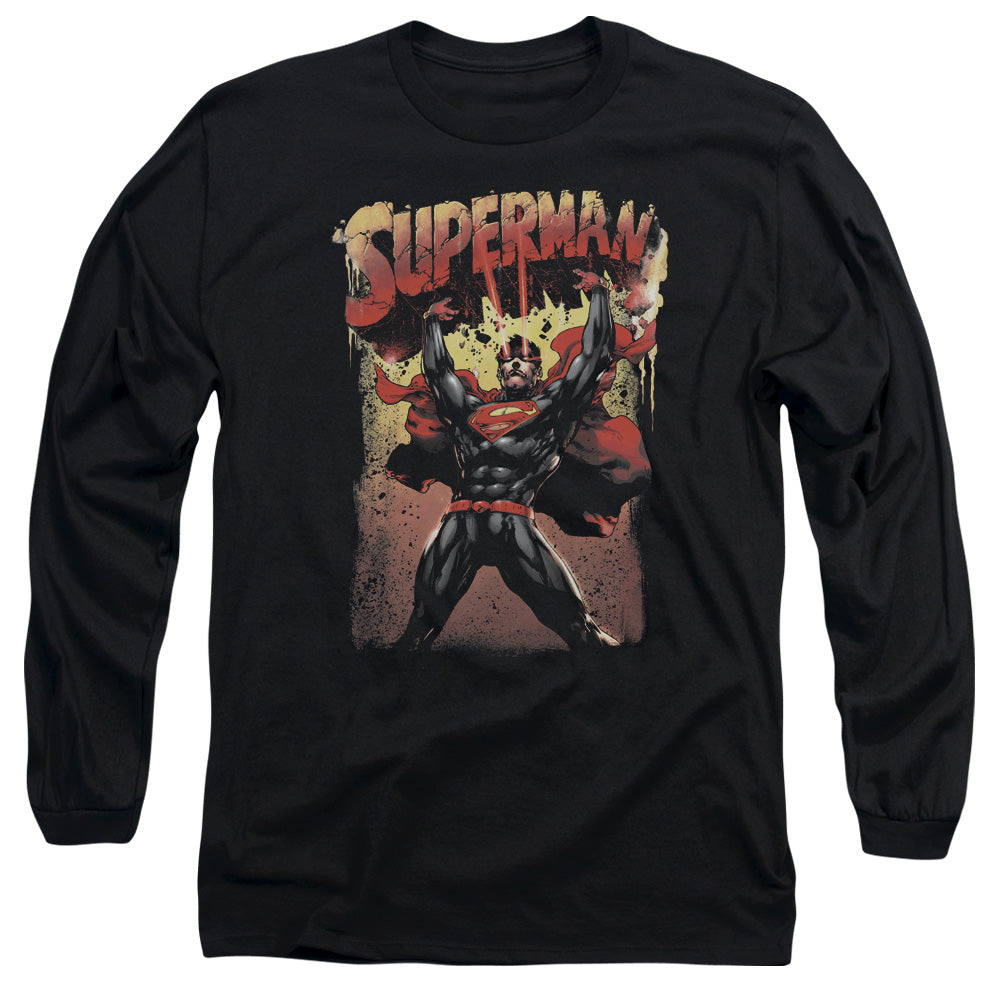 Superman Lift Up Mens Long Sleeve Shirt Black Officially Licensed