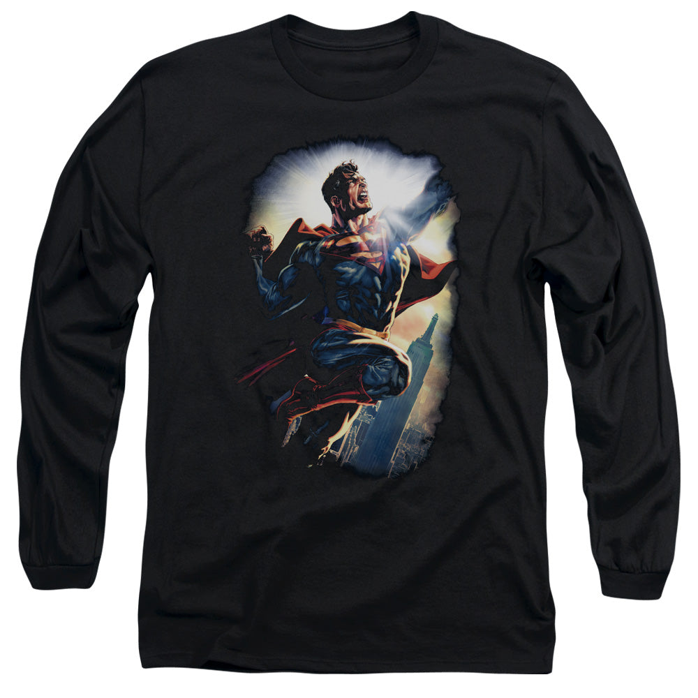 Superman Ck Superstar Mens Long Sleeve Shirt Black Officially Licensed