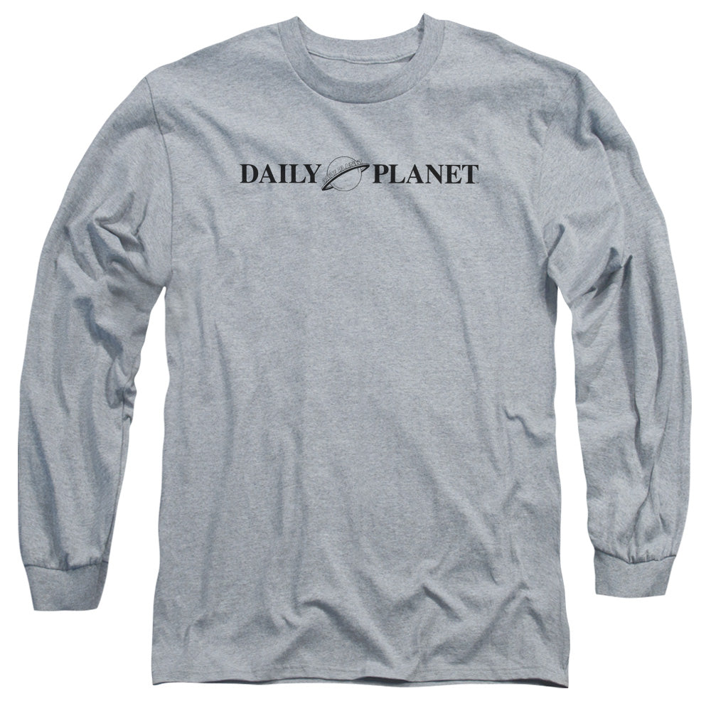 Superman Daily Planet Logo Mens Long Sleeve Shirt Athletic Heather Officially Licensed