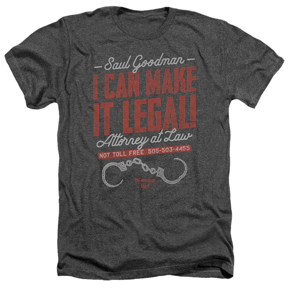 Breaking Bad Make It Legal Heather Mens T Shirt Charcoal Officially Licensed