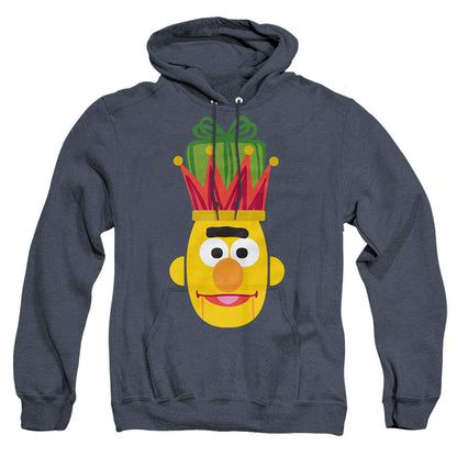 Sesame Street Christmas Nutcracker Bert Mens Heather Hoodie Navy Officially Licensed