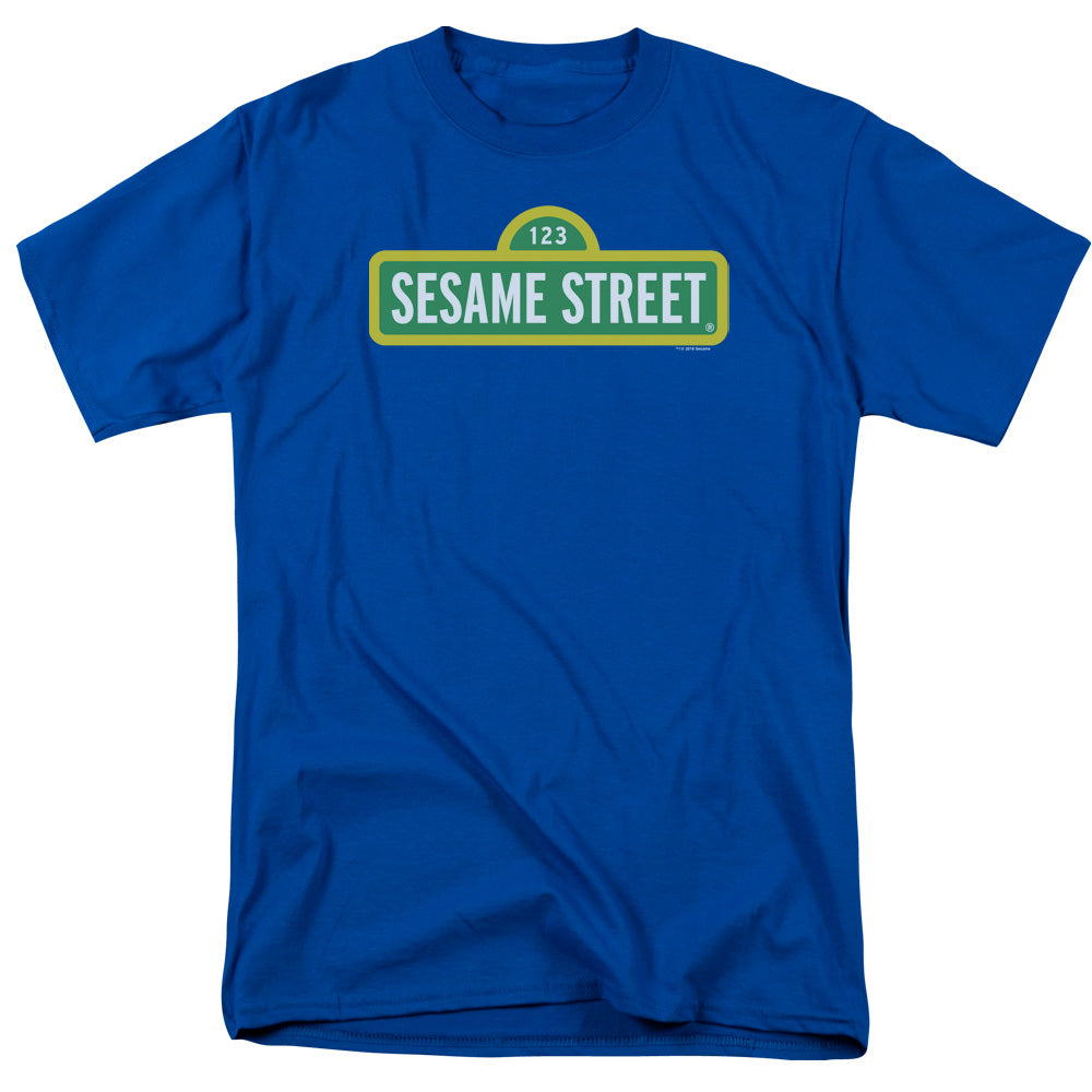Sesame Street Logo Mens T Shirt Royal Officially Licensed