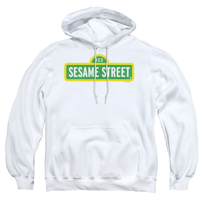 Sesame Street Logo Mens Hoodie White Officially Licensed