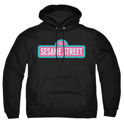 Sesame Street Alt Logo Mens Hoodie Black Officially Licensed