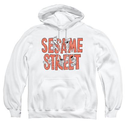 Sesame Street In Letters Mens Hoodie White Officially Licensed