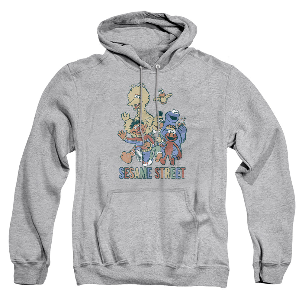 Sesame Street Colorful Group Mens Hoodie Athletic Heather Officially Licensed