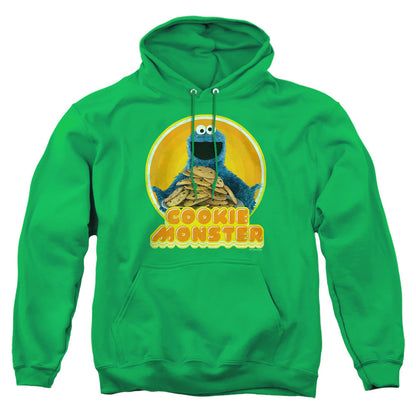 Sesame Street Cookie Iron On Mens Hoodie Kelly Green Officially Licensed
