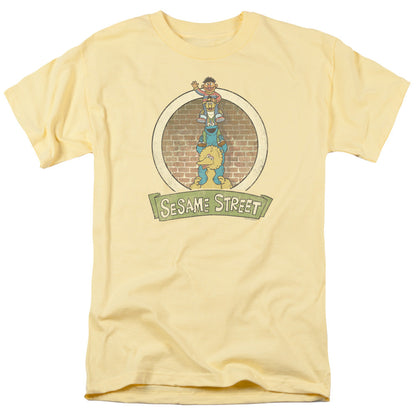 Sesame Street Stacked Group Mens T Shirt Banana Officially Licensed