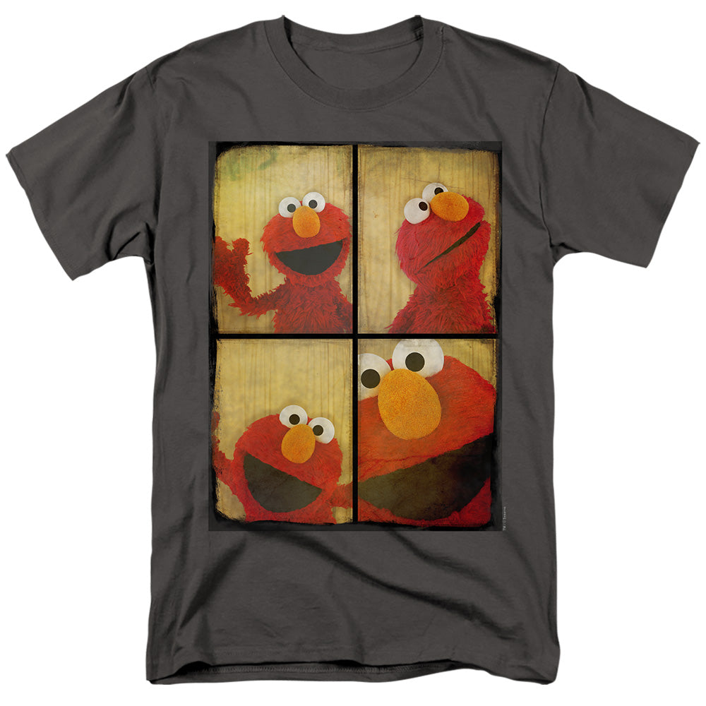 Sesame Street Photo Booth Elmo Mens T Shirt Charcoal Officially Licensed