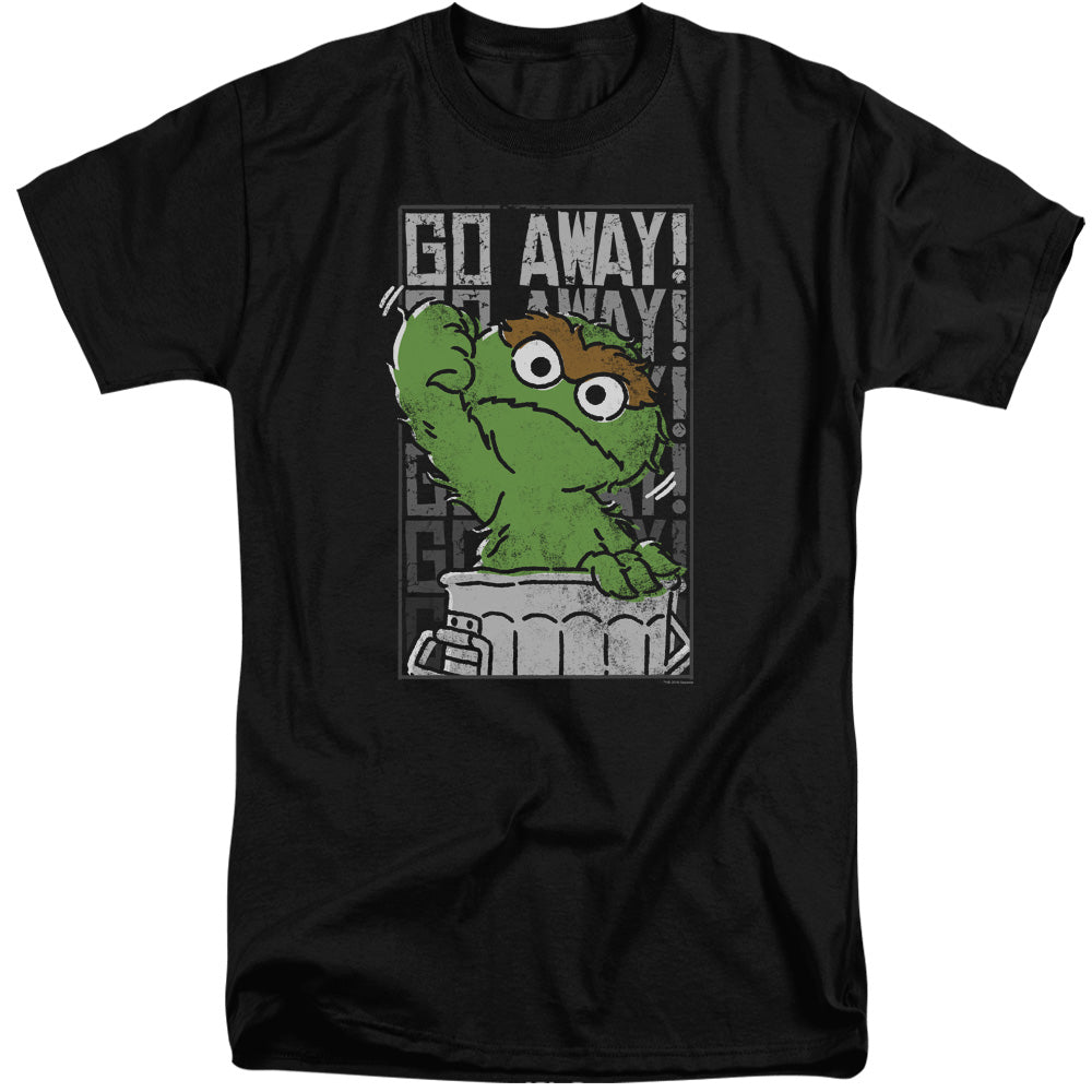 Sesame Street Go Away Mens Tall T Shirt Black Officially Licensed