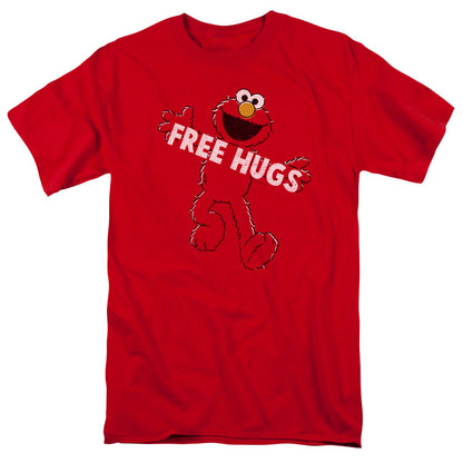 Sesame Street Free Hugs Mens T Shirt Red Officially Licensed