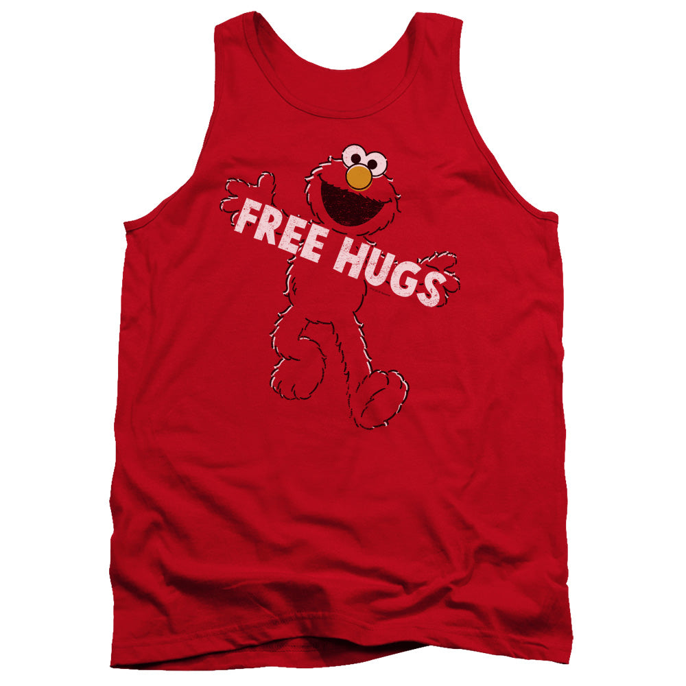 Sesame Street Free Hugs Mens Tank Top Shirt Red Officially Licensed