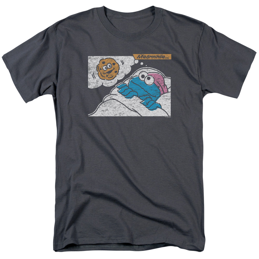 Sesame Street Meanwhile Mens T Shirt Charcoal Officially Licensed