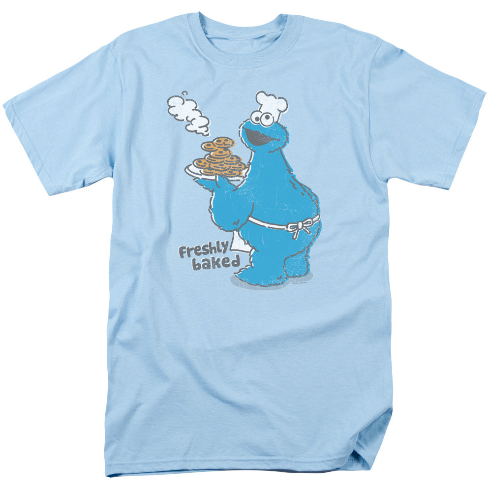 Sesame Street Freshly Baked Mens T Shirt Light Blue Officially Licensed
