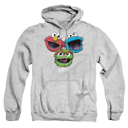 Sesame Street Halftone Heads Mens Hoodie Athletic Heather Officially Licensed
