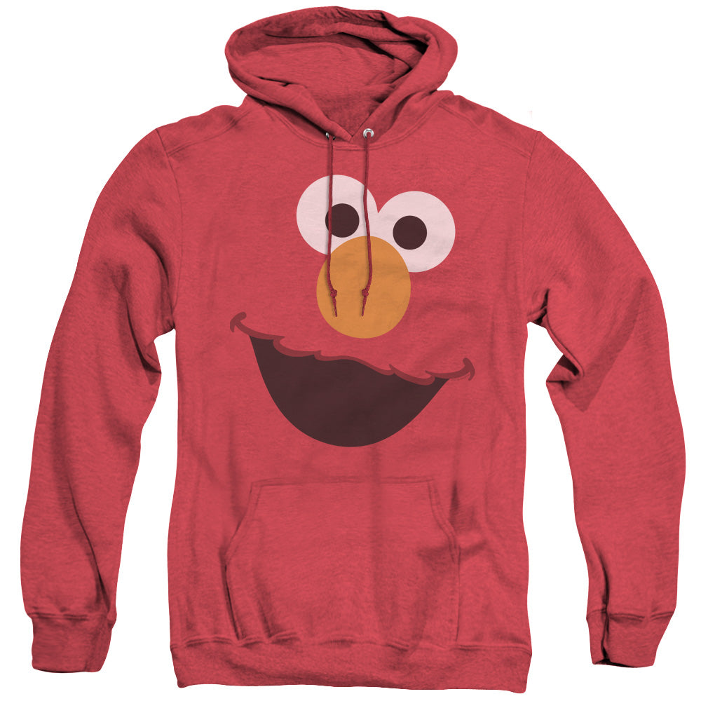 Sesame Street Elmo Face Mens Heather Hoodie Red Officially Licensed