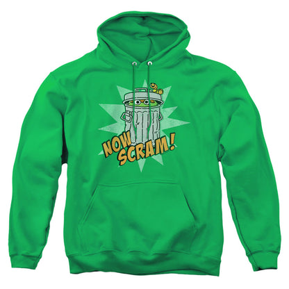 Sesame Street Now Scram Mens Hoodie Kelly Green Officially Licensed