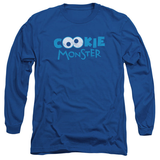 Sesame Street Cookie Eyes Mens Long Sleeve Shirt Royal Officially Licensed
