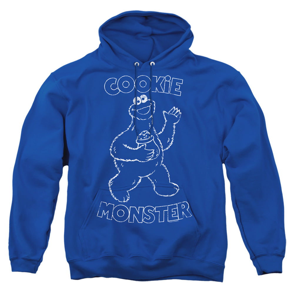 Sesame Street Simple Cookie Mens Hoodie Royal Blue Officially Licensed