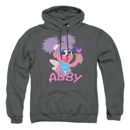 Sesame Street Flat Abby Mens Hoodie Charcoal Officially Licensed