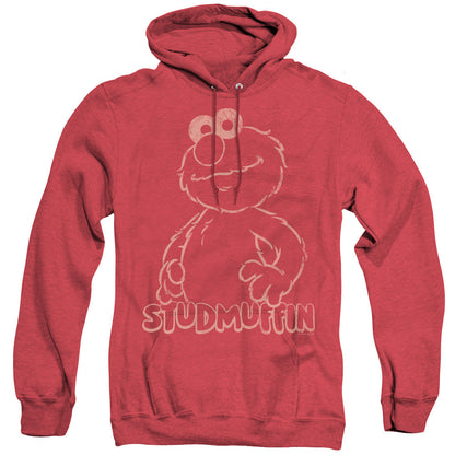 Sesame Street Studmuffin Mens Heather Hoodie Red Officially Licensed
