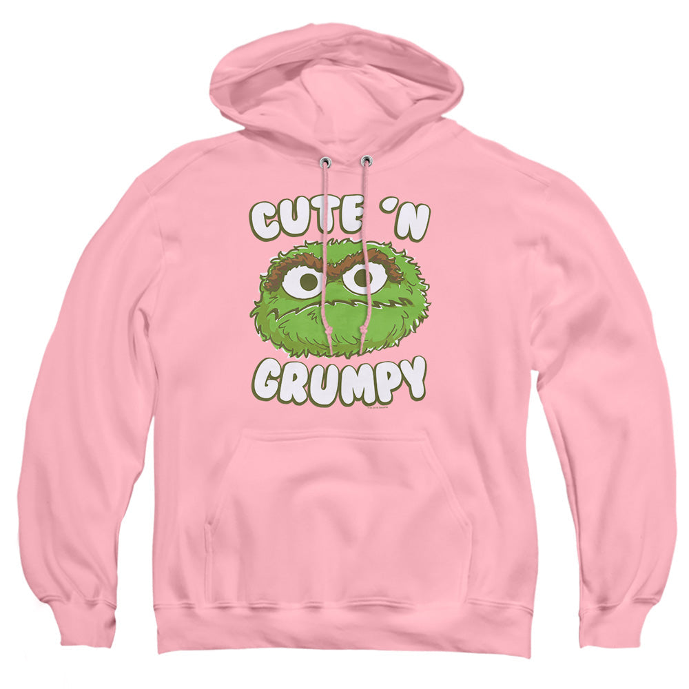 Sesame Street Cute N Grumpy Mens Hoodie Pink Officially Licensed
