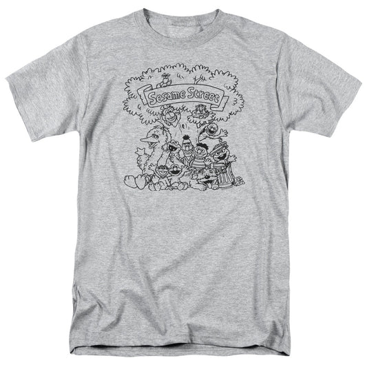 Sesame Street Simple Street Mens T Shirt Athletic Heather Officially Licensed