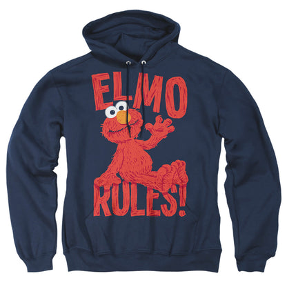 Sesame Street Elmo Rules Mens Hoodie Navy Officially Licensed