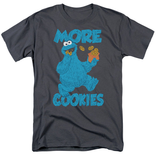 Sesame Street More Cookies Mens T Shirt Charcoal Officially Licensed