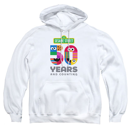Sesame Street 50 Years Logo Mens Hoodie White Officially Licensed