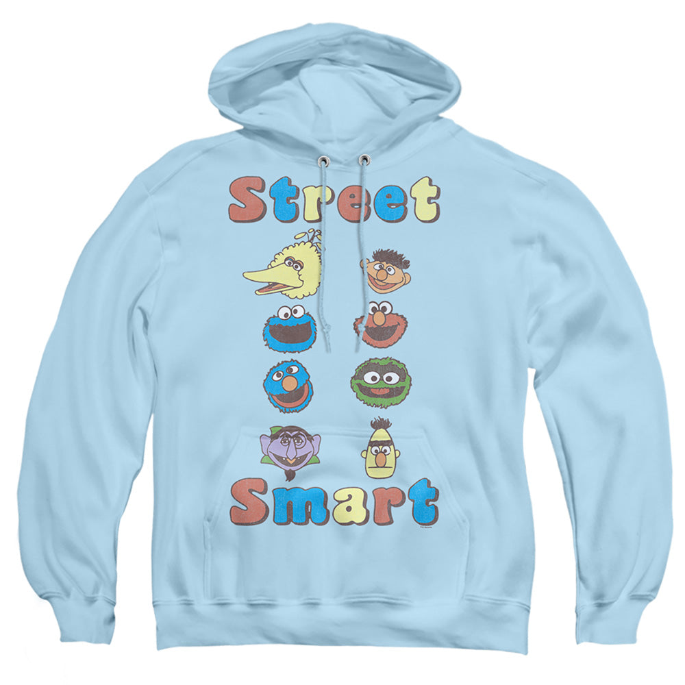 Sesame Street Street Smart Mens Hoodie Light Blue Officially Licensed